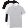 imageLacoste Mens 100 Cotton Slim Fit Crew Neck TShirt 3PackWhiteDove GreyBlack