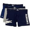 imageLacoste Mens Cotton Stretch Big Croc Print Boxer Briefs 3PackNavy BlueWhiteDove GreyDeep Ocean