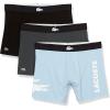 imageLacoste Mens Cotton Stretch Big Croc Print Boxer Briefs 3PackSky MistNoirMidnight Blue