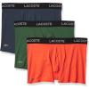 imageLacoste Mens Cotton Stretch Essentials Boxer Briefs 3PackTangerineCocoaDusty Olive