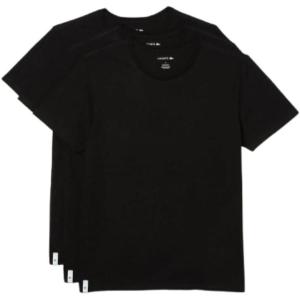 imageLacoste Mens 100 Cotton Regular Fit Crew Neck TShirt 3PackBlack