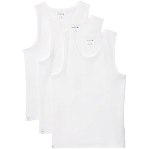 imageLacoste Mens 100 Cotton Regular Fit Crew Neck Tank Top 3PackWhite