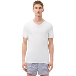 imageLacoste Mens 100 Cotton Slim Fit VNeck TShirt 3PackWhite