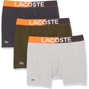 imageLacoste Mens Cotton Stretch Essentials Boxer Briefs 3PackGraphiteDark OliveMoonstone