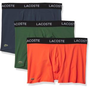 imageLacoste Mens Cotton Stretch Essentials Boxer Briefs 3PackTangerineCocoaDusty Olive
