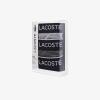 imageLacoste Mens Cotton Stretch Mini Croc Print Boxer Briefs 3PackBlackMidgnight SmokeDove Grey