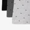 imageLacoste Mens Cotton Stretch Mini Croc Print Boxer Briefs 3PackBlackMidnight SmokeDove Grey