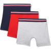 imageLacoste Mens Cotton Stretch Tricolor Waistband Boxer Briefs 3PackNavy BlueDove GreyRed