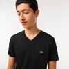 imageLacoste Mens Short Sleeve VNeck Pima Cotton Jersey TShirtBlack