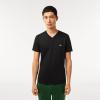 imageLacoste Mens Short Sleeve VNeck Pima Cotton Jersey TShirtBlack