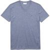 imageLacoste Mens Short Sleeve VNeck Pima Cotton Jersey TShirtLight Indigo Blue