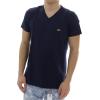 imageLacoste Mens Short Sleeve VNeck Pima Cotton Jersey TShirtNavy Blue