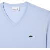 imageLacoste Mens Short Sleeve VNeck Pima Cotton Jersey TShirtPhoenix Blue