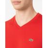 imageLacoste Mens Short Sleeve VNeck Pima Cotton Jersey TShirtRed