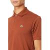 imageLacoste Mens Short Sleeved Ribbed Collar ShirtMyrrh Brown