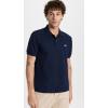 imageLacoste Mens Short Sleeved Ribbed Collar ShirtNavy Blue