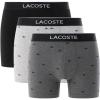 imageLacoste Mens Cotton Stretch Mini Croc Print Boxer Briefs 3PackBlackMidnight SmokeDove Grey