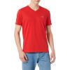 imageLacoste Mens Short Sleeve VNeck Pima Cotton Jersey TShirtRed
