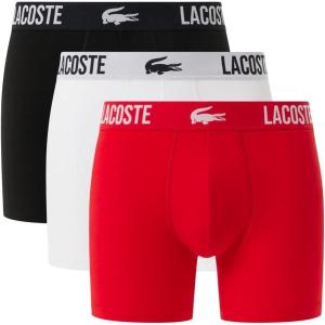 imageLacoste Mens Cotton Stretch Lacoste Croc Boxer Briefs 3PackBlackRedWhite