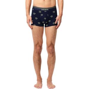 imageLacoste Mens Cotton Stretch Print Animation Boxer BriefsNavy BluePollenFirefly