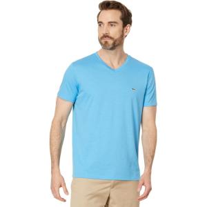imageLacoste Mens Short Sleeve VNeck Pima Cotton Jersey TShirtBonnie