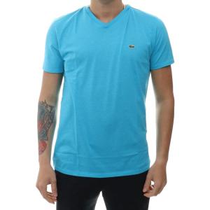 imageLacoste Mens Short Sleeve VNeck Pima Cotton Jersey TShirtCapri