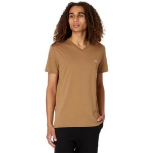 imageLacoste Mens Short Sleeve VNeck Pima Cotton Jersey TShirtCookie