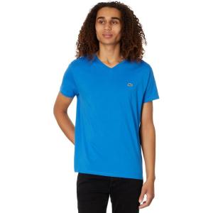 imageLacoste Mens Short Sleeve VNeck Pima Cotton Jersey TShirtHilo