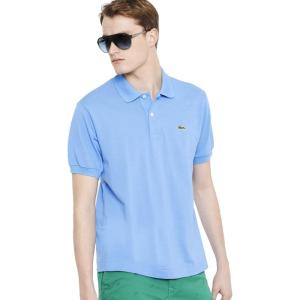 imageLacoste Mens Short Sleeved Ribbed Collar ShirtBellflower Blue