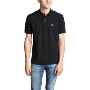 imageLacoste Mens Short Sleeved Ribbed Collar ShirtBlack