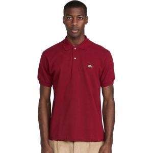 imageLacoste Mens Short Sleeved Ribbed Collar ShirtBordeaux Red