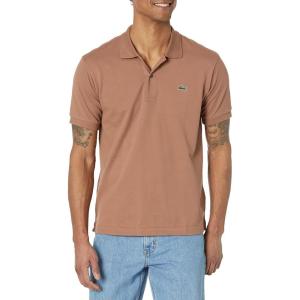 imageLacoste Mens Short Sleeved Ribbed Collar ShirtPecan