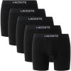 imageLacoste Mens Cotton Stretch Essentials Boxer Briefs 5PackBlack With Black Waistbands