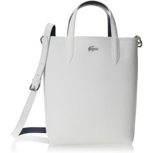imageLacoste Anna Reversible Coated Canvas Tote Bag and Detachable PouchClean WhiteBlueNuit