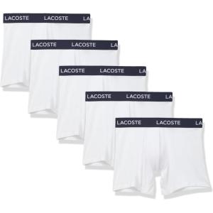 imageLacoste Mens Cotton Stretch Essentials Boxer Briefs 5PackWhite