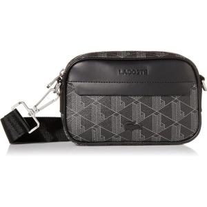 imageLacoste Mens The Blend Small Monogram Canvas CrossbodyBlack