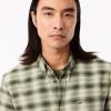 imageLacoste Mens CottonWool Blend Checked Flannel ShirtKhakiMultico