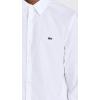 imageLacoste Mens Long Sleeve Solid Slim Fit Poplin ShirtWhite