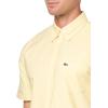 imageLacoste Mens Regular Fit Short Sleeved Oxford ShirtYellowWhite