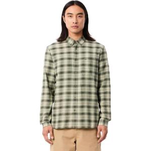 imageLacoste Mens CottonWool Blend Checked Flannel ShirtKhakiMultico