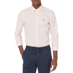 imageLacoste Mens Long Sleeve Solid Slim Fit Poplin ShirtNidus