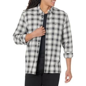 imageLacoste Mens Regular Fit Long Sleeve Plaid Collared Button Down Shirt WFront Chest Pocket BlackMultico MediumLarge