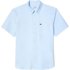 imageLacoste Mens Regular Fit Short Sleeved Oxford ShirtWhiteOverview