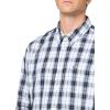 imageLacoste Mens Check Print Stretch ShirtWhiteNavy Bluefluorine