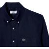 imageLacoste Mens Contemporary Collections Long Sleeve Regular Fit Linen Button Down Shirt with Front PocketNavy Blue