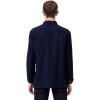 imageLacoste Mens Contemporary Collections Long Sleeve Regular Fit Linen Button Down Shirt with Front PocketNavy Blue