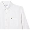 imageLacoste Mens Contemporary Collections Long Sleeve Regular Fit Linen Button Down Shirt with Front PocketWhite