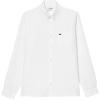 imageLacoste Mens Contemporary Collections Long Sleeve Regular Fit Linen Button Down Shirt with Front PocketWhite
