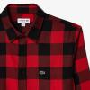 imageLacoste Mens Cotton Twill Plaid OvershirtBlackRed
