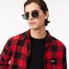 imageLacoste Mens Cotton Twill Plaid OvershirtBlackRed